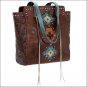 AMERICAN WEST LEATHER NAVAJO SOUL ZIP TOP TOTE LADIES SHOULDER EARTH BROWN BAG