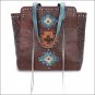 AMERICAN WEST LEATHER NAVAJO SOUL ZIP TOP TOTE LADIES SHOULDER EARTH BROWN BAG