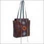 AMERICAN WEST LEATHER NAVAJO SOUL ZIP TOP TOTE LADIES SHOULDER EARTH BROWN BAG