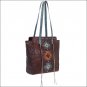 AMERICAN WEST LEATHER NAVAJO SOUL ZIP TOP TOTE LADIES SHOULDER EARTH BROWN BAG