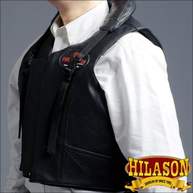 PV101-F HILASON LEATHER BAREBACK PRO RODEO BULL RIDING PROTECTIVE VEST XX LARGE