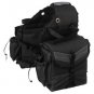 TOUGH 1 MULTI POCKET HEAVY DENIER NYLON SADDLE BAG BLACK