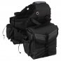 TOUGH 1 MULTI POCKET HEAVY DENIER NYLON SADDLE BAG BLACK