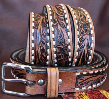 38 inch NEW HILASON BROWN HANDMADE WESTERN WORK LEATHER MEN GUN HOLSTER BELT