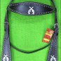 HILASON WESTERN LEATHER HORSE BRIDLE HEADSTALL BLACK BLING CROSS GUN CONCHO
