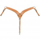 WEAVER HARNESS LEATHER HORIZONS ROPER BREAST COLLAR W/ CENTER DEE GOLDEN BROWN