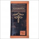 TONY LAMA DARK BROWN LEATHER TRIM WESTERN RODEO WALLET NATURAL DOUBLE STITCHED