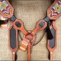 HILASON WESTERN LEATHER HORSE BRIDLE HEADSTALL BREAST COLLAR TAN BEADED INLAY