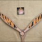 HILASON WESTERN LEATHER HORSE HEADSTALL BREAST COLLAR TAN CHEETAH TIGER INLAY