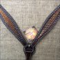 HILASON WESTERN LEATHER HORSE BREAST COLLAR BROWN W/ GOLD INLAY