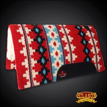 MADE IN USA FE351F- 34x40 HILASON WESTERN SHOW WOOL SADDLE BLANKET PAD RED