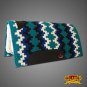 MADE IN USA FE253 HILASON WESTERN WOOL FELT SADDLE BLANKET PAD TEAL BLACK WHITE