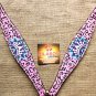 S565 NEW HILASON WESTERN HAND PAINT CROWN LEATHER HORSE BREAST COLLAR PINK