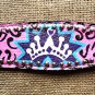 S565 NEW HILASON WESTERN HAND PAINT CROWN LEATHER HORSE BREAST COLLAR PINK