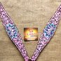 S565 NEW HILASON WESTERN HAND PAINT CROWN LEATHER HORSE BREAST COLLAR PINK