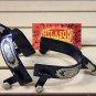 HILASON BLACK STEEL MEN SPURS AZTEC DESIGN ENGRAVED GERMAN SILVER TRIM