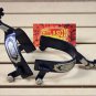 HILASON BLACK STEEL MEN SPURS AZTEC DESIGN ENGRAVED GERMAN SILVER TRIM