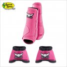 SMALL PINK RELENTLESS TREVOR BRAZILE HORSE 2 FRONT LEG SPORT 2 BELL BOOT SET