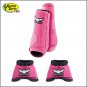 SMALL PINK RELENTLESS TREVOR BRAZILE HORSE 2 FRONT LEG SPORT 2 BELL BOOT SET