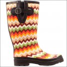 SIZE 10 M&F WESTERN WOMENS LADIES LEANNE CHEVRON ROUND TOE LEG RAIN BOOTS