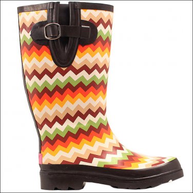 SIZE 10 M&F WESTERN WOMENS LADIES LEANNE CHEVRON ROUND TOE LEG RAIN BOOTS
