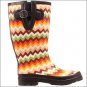 SIZE 10 M&F WESTERN WOMENS LADIES LEANNE CHEVRON ROUND TOE LEG RAIN BOOTS