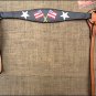 S482 HILASON WESTERN LEATHER HORSE BREAST COLLAR BLACK HAND PAINT US FLAG