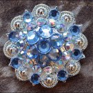 SET OF 2 AQUAMARINE AB CRYSTALS BERRY CONCHO RHINESTONE HEADSTALL SADDLE TACK