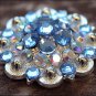 SET OF 2 AQUAMARINE AB CRYSTALS BERRY CONCHO RHINESTONE HEADSTALL SADDLE TACK