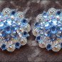 SET OF 2 AQUAMARINE AB CRYSTALS BERRY CONCHO RHINESTONE HEADSTALL SADDLE TACK