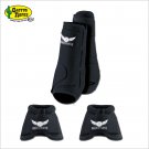 SMALL BLACK RELENTLESS TREVOR BRAZILE HORSE 2 FRONT LEG SPORT 2 BELL BOOT SET
