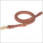 5/8" X 7' WEAVER HARNESS LEATHER FLAT HORSE SINGLE PLY ROPER REINS BRASS SNAP