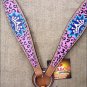 F518 NEW HILASON WESTERN HAND PAINT LEATHER HORSE BREAST COLLAR PINK BLUE ROYAL