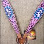 F518 NEW HILASON WESTERN HAND PAINT LEATHER HORSE BREAST COLLAR PINK BLUE ROYAL