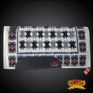 FE345-F HILASON  WESTERN NEW ZEALAND WOOL SADDLE BLANKET GREY BLACK OFF WHITE