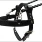 GH100-F HILASON BLACK PADDED GENUINE LEATHER MEDIUM GUIDE DOG HARNESS W/ HANDLE