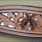 HILASON WESTERN LEATHER HORSE BREAST COLLAR TAN W/ CROSS GUN CONCHO