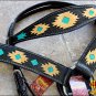 HILASON WESTERN LEATHER HEADSTALL BREAST COLLAR BLACK AZTEC HAND TOOL PAINT