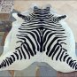 HS1121F HILASON HAIR ON LEATHER BRAZILIAN COWHIDE SKIN RUG CARPET ZEBRRA STENCIL