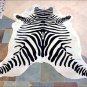 HS1117F HILASON HAIR ON LEATHER BRAZILIAN COWHIDE SKIN RUG CARPET ZEBRRA STENCIL