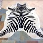 HS1117F HILASON HAIR ON LEATHER BRAZILIAN COWHIDE SKIN RUG CARPET ZEBRRA STENCIL