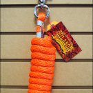 NEON ORANGE HORSE TACK BRAIDED POLY LEAD ROPE W/ BUFFALO SNAP SOLID 5/8 X 9