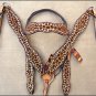 HILASON WESTERN LEATHER HORSE BRIDLE HEADSTALL BREAST COLLAR GIRAFFE PRINT