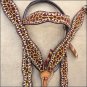 HILASON WESTERN LEATHER HORSE BRIDLE HEADSTALL BREAST COLLAR GIRAFFE PRINT
