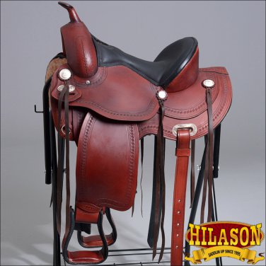 TO109-F HILASON TREELESS WESTERN TRAIL PLEASURE RIDING BARREL RACING SADDLE 18"