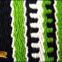 FE327-F HILASON WESTERN NEW ZEALAND WOOL HORSE SADDLE BLANKET WHITE BLACK GREEN