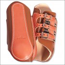 SMALL CLASSIC EQUINE LEATHER LIGHTWEIGHT HORSE LEG SPLINT BOOT W/ TENDON PAD