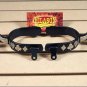 AH58 HILASON BLACK STEEL MEN SPURS ENGRAVED GERMAN SILVER TRIM W/ GAMBLER DESIGN