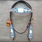 HILASON WESTERN LEATHER HORSE BRIDLE HEADSTALL BREAST COLLAR HAND PAINT CHEETAH