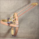 GH200-F HILASON TAN PADDED GENUINE LEATHER SMALL GUIDE DOG HARNESS WITH HANDLE